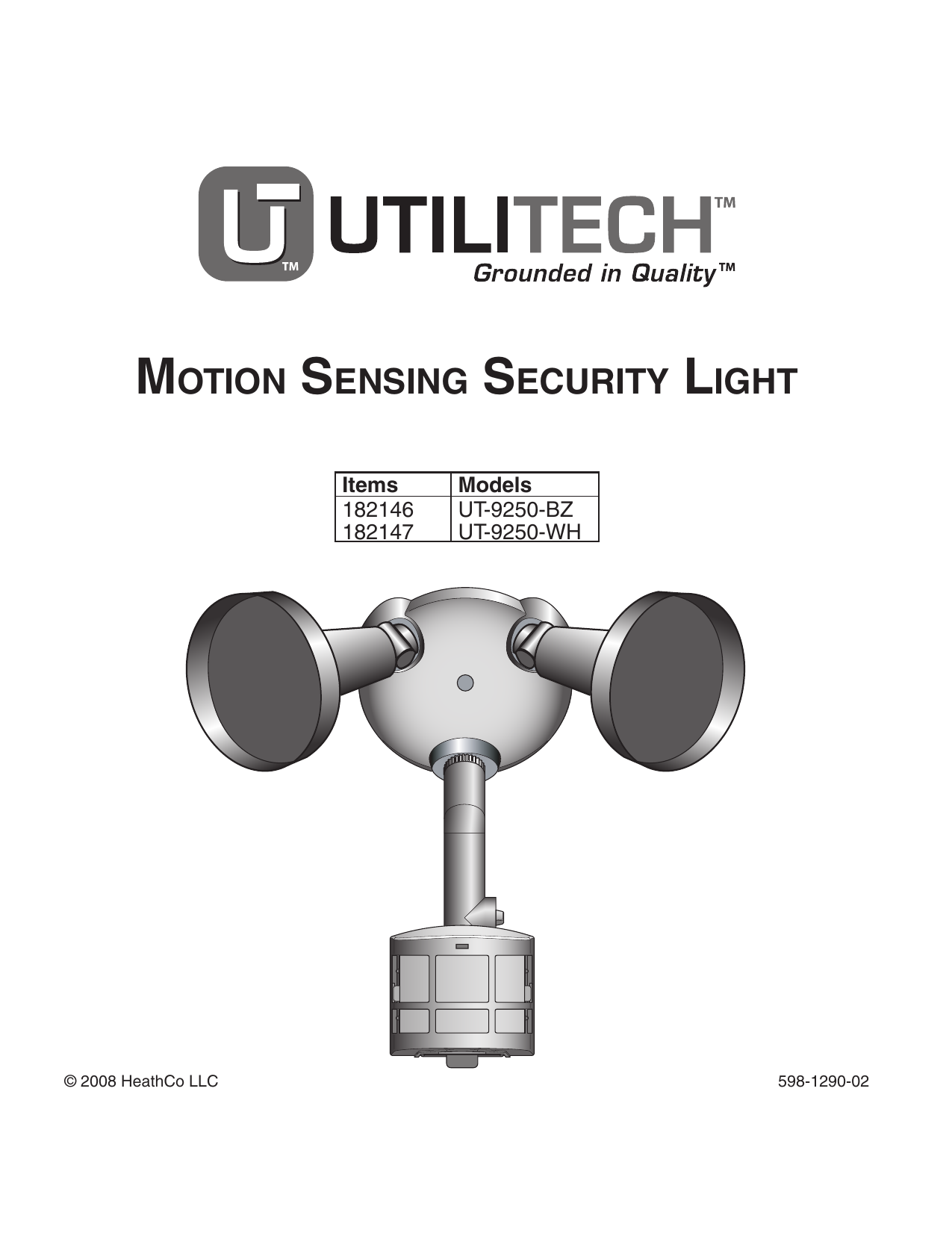 Utilitech Motion Sensing Security Light UT9250BZ, Motion Sensing