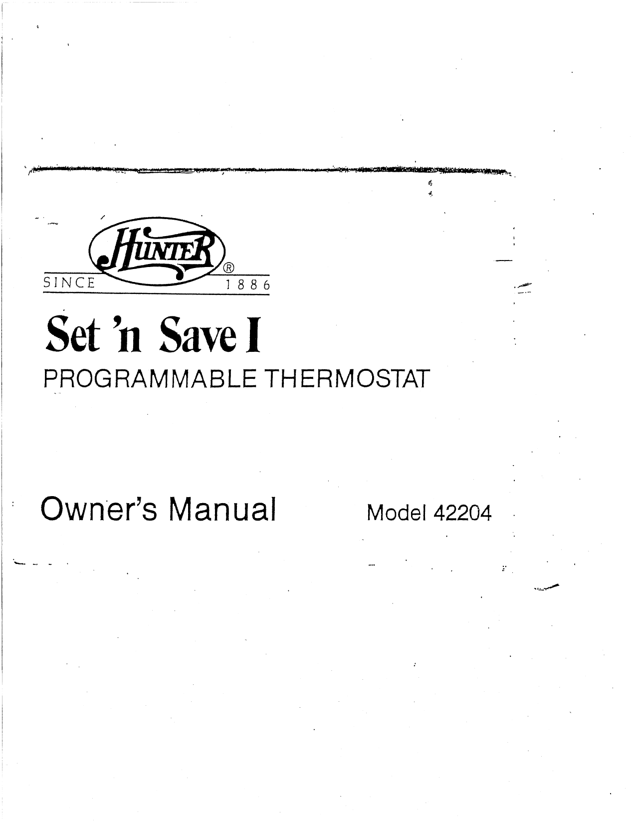 Hunter Set N Save I 424 Owner S Manual Manualzz