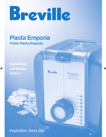 Breville Pasta Emporia BPM500 Instructions And Recipes Manual | Manualzz