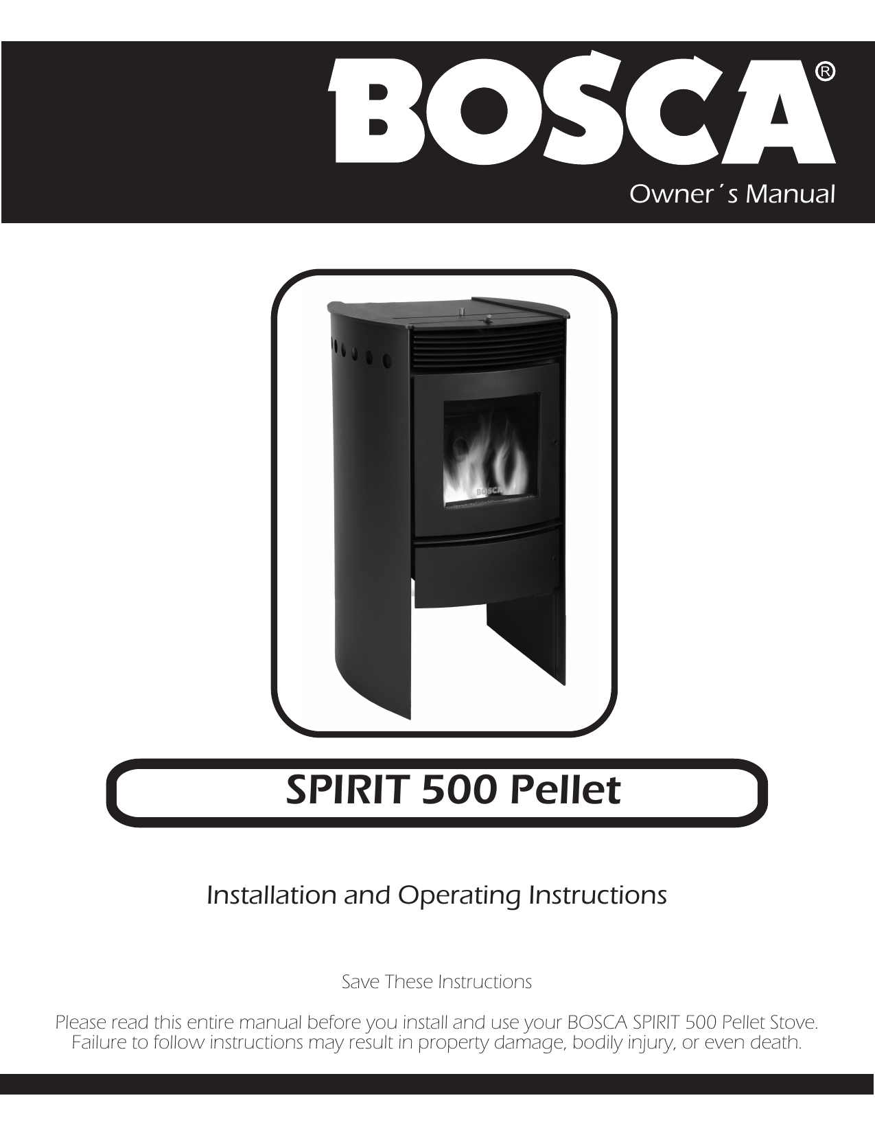 Bosca Bcp S500bl Spirit 500 Pellet Stove Sale