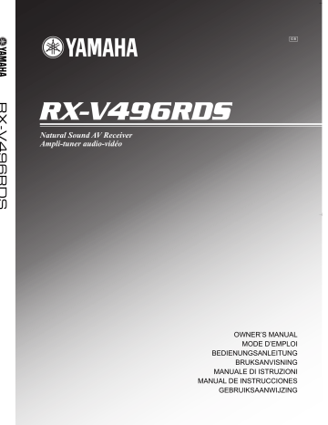 Yamaha RX-V496RDS Owner's Manual | Manualzz
