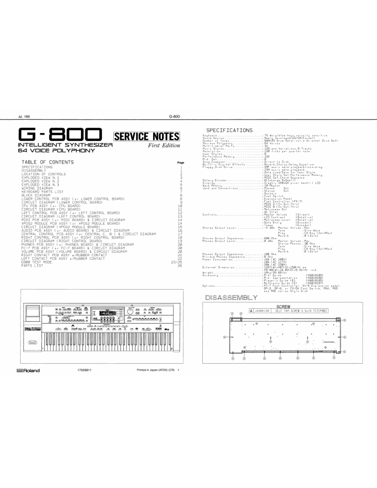 Roland G 800 User Manual Manualzz