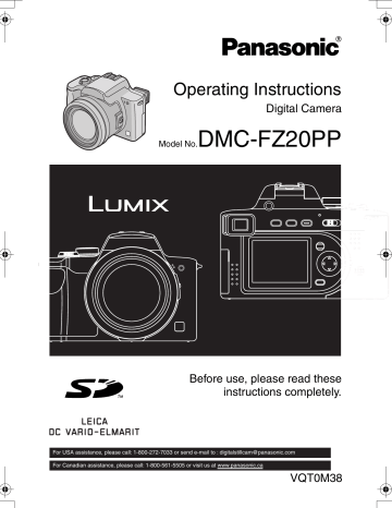 Quick Guide. Panasonic DMCFZ20PPS - DIGITAL STILL CAMERA, DMC-FZ20S ...