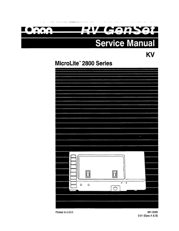 Onan MicroLite 2800 Series Service Manual | Manualzz