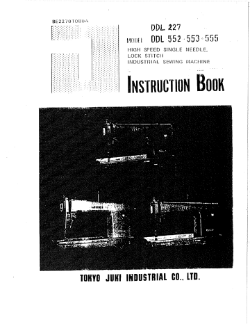 Juki DDL 227, DDL 552, DDL 553, DDL 555 User manual | Manualzz