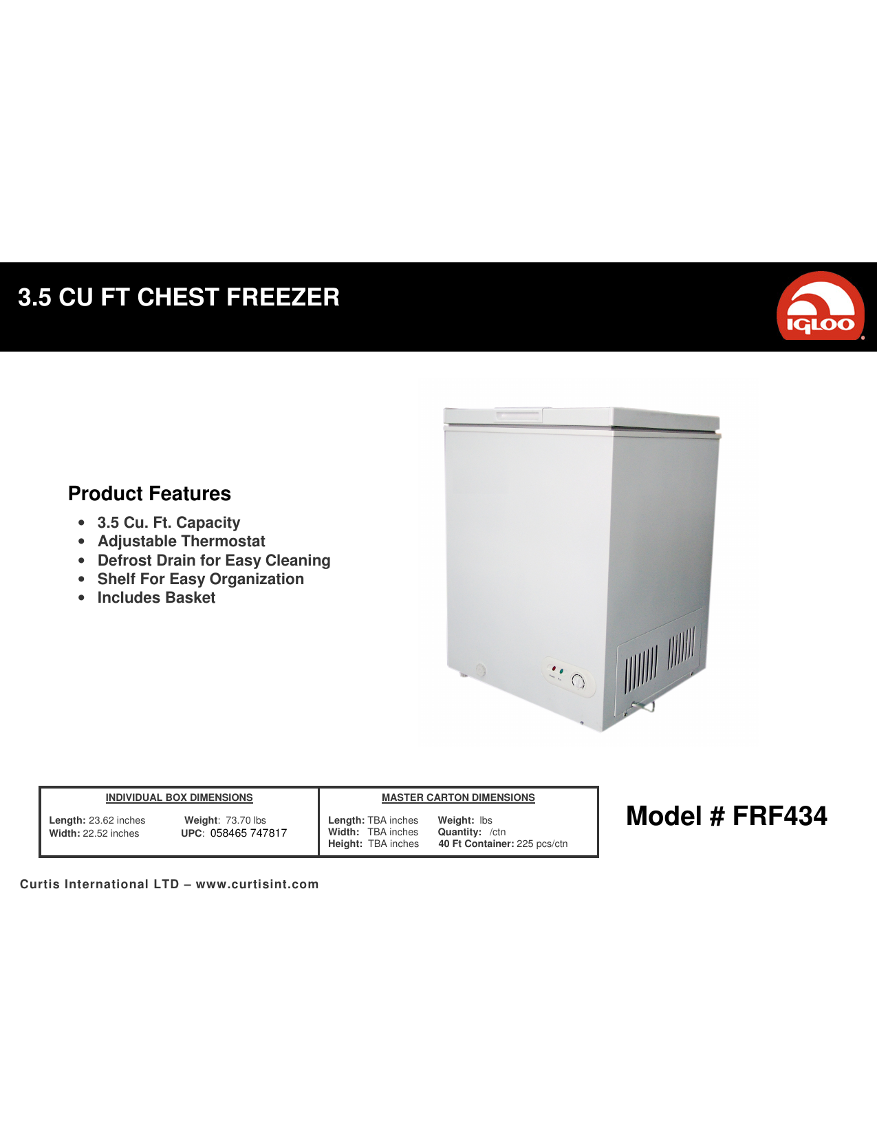 Igloo FRF434 User Manual | Manualzz