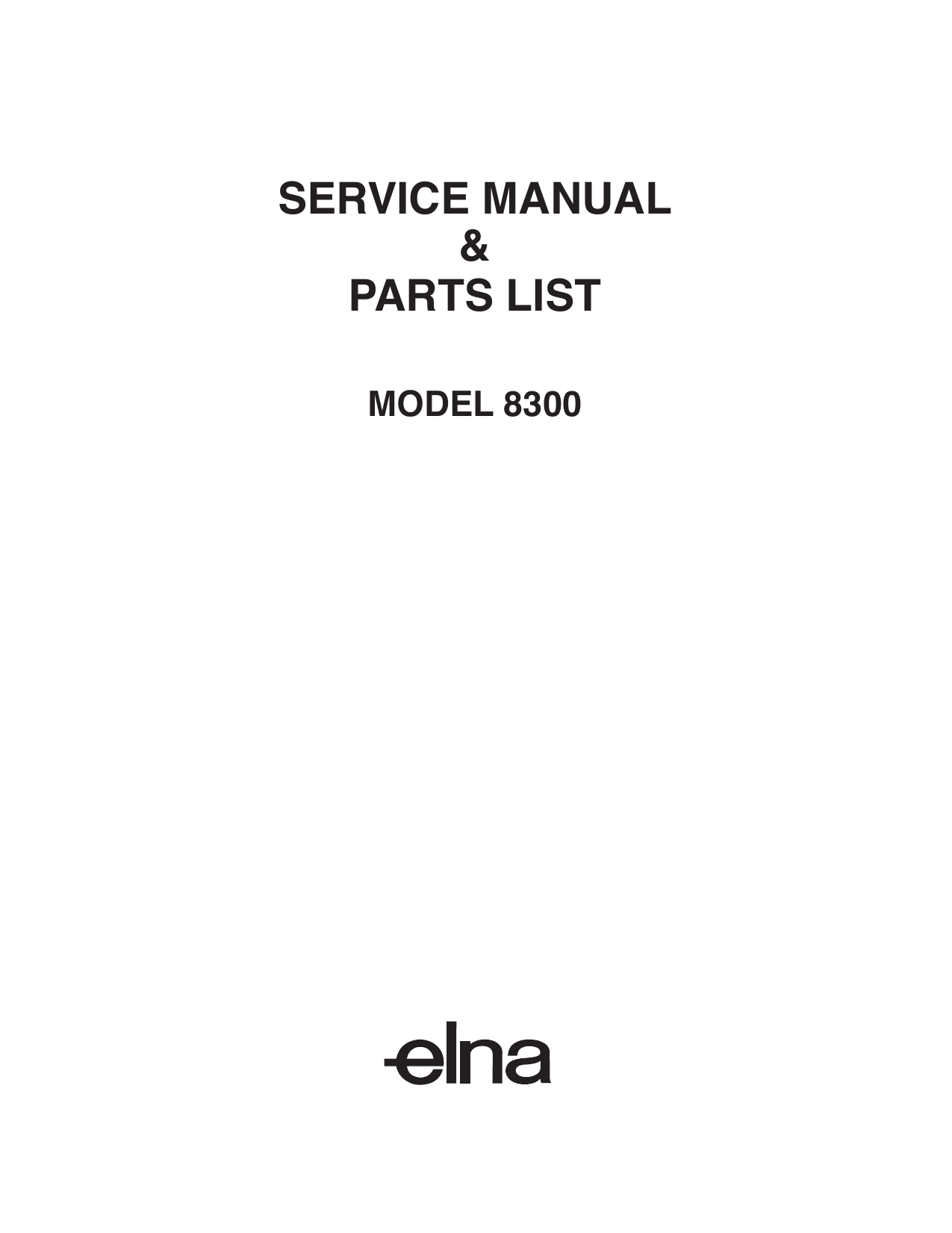 ELNA 8300 LEAFLET Service Manual Manualzz