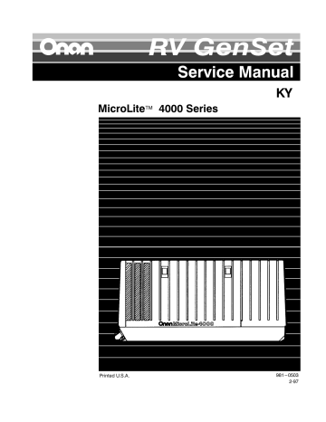 Onan MicroLite 4000 Series Service Manual | Manualzz