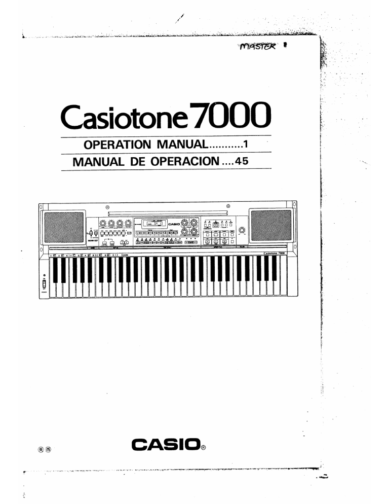 Casio Casiotone 7000 Operating Instructions Manualzz