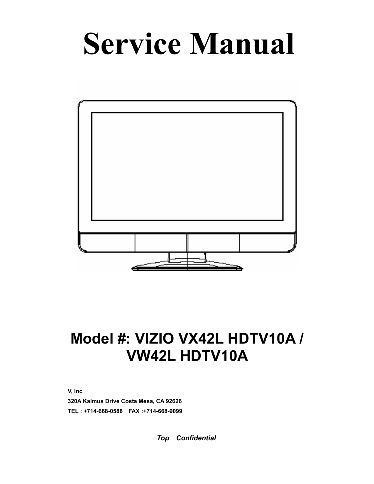 Vizio VW42L - 42 Inch LCD HDTV, VW42L HDTV10A, VX42L - 42" LCD TV