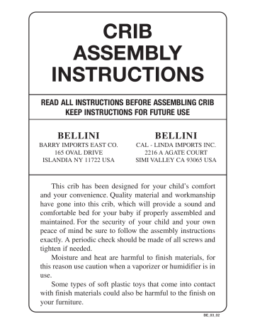 bellini crib hardware