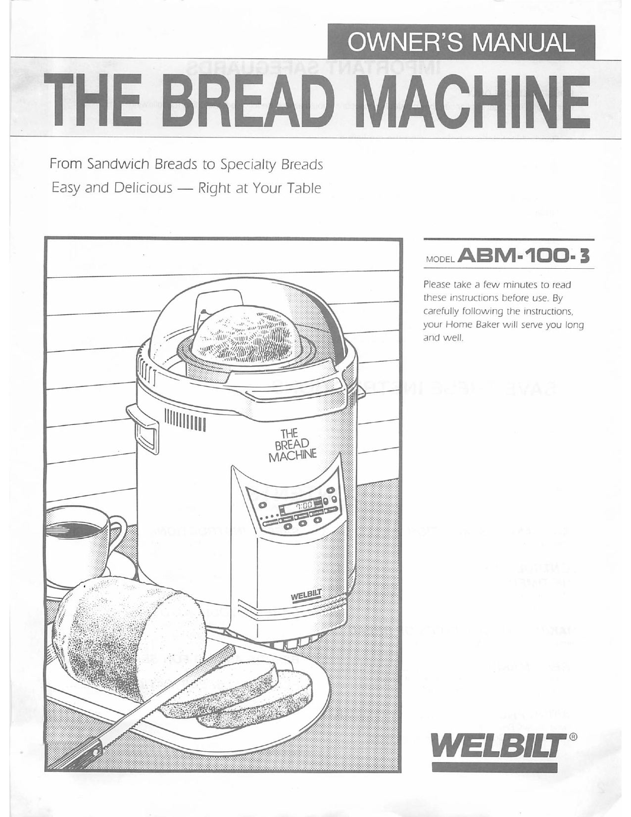 Welbilt Abm 100 3 Owner S Manual Manualzz