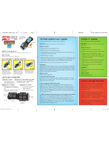 Hasbro Bop It! Tetris Manual | Manualzz