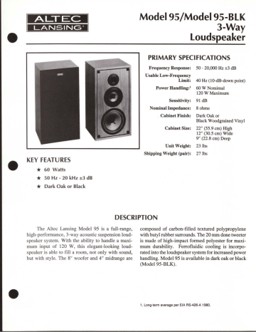 Altec Lansing 95 Bk Speaker System Manual Manualzz Altec Lansing 95 Bk Speaker System Manual Manualzz