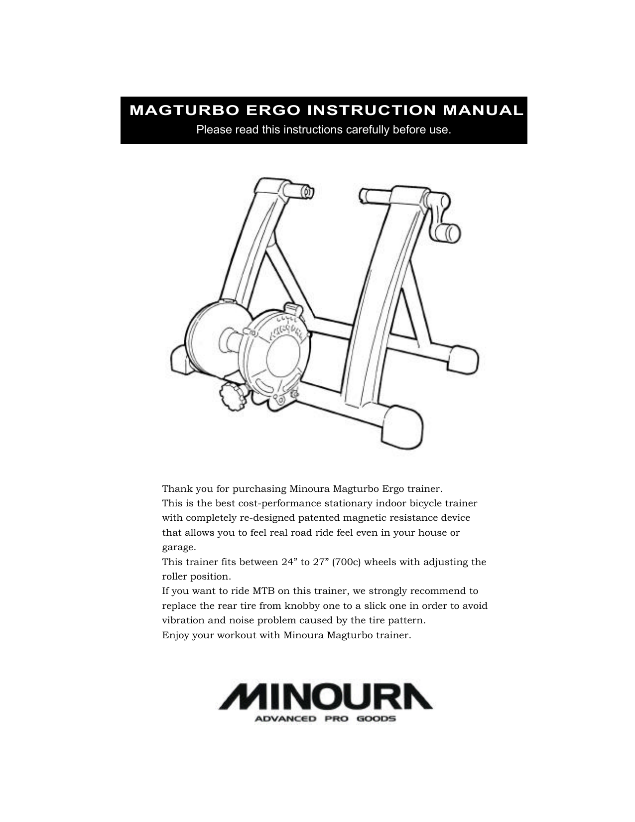 Minoura magturbo discount ergo bike trainer