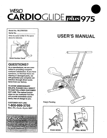WESLO CARDIO GLIDE CARDIOGLIDE EXERCISE Replacement Part Leg Endcap 