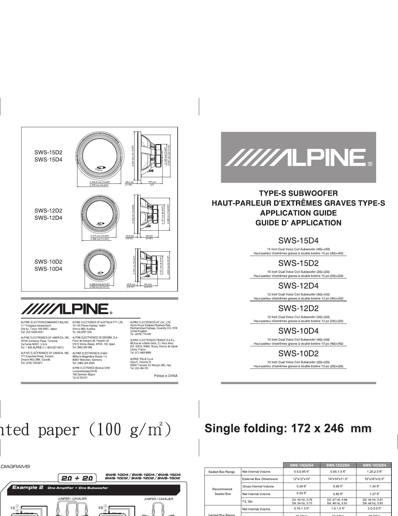 Alpine Sws 10d2 Sws 12d2 Sws 10d4 Sws 12d4 User Manual Manualzz