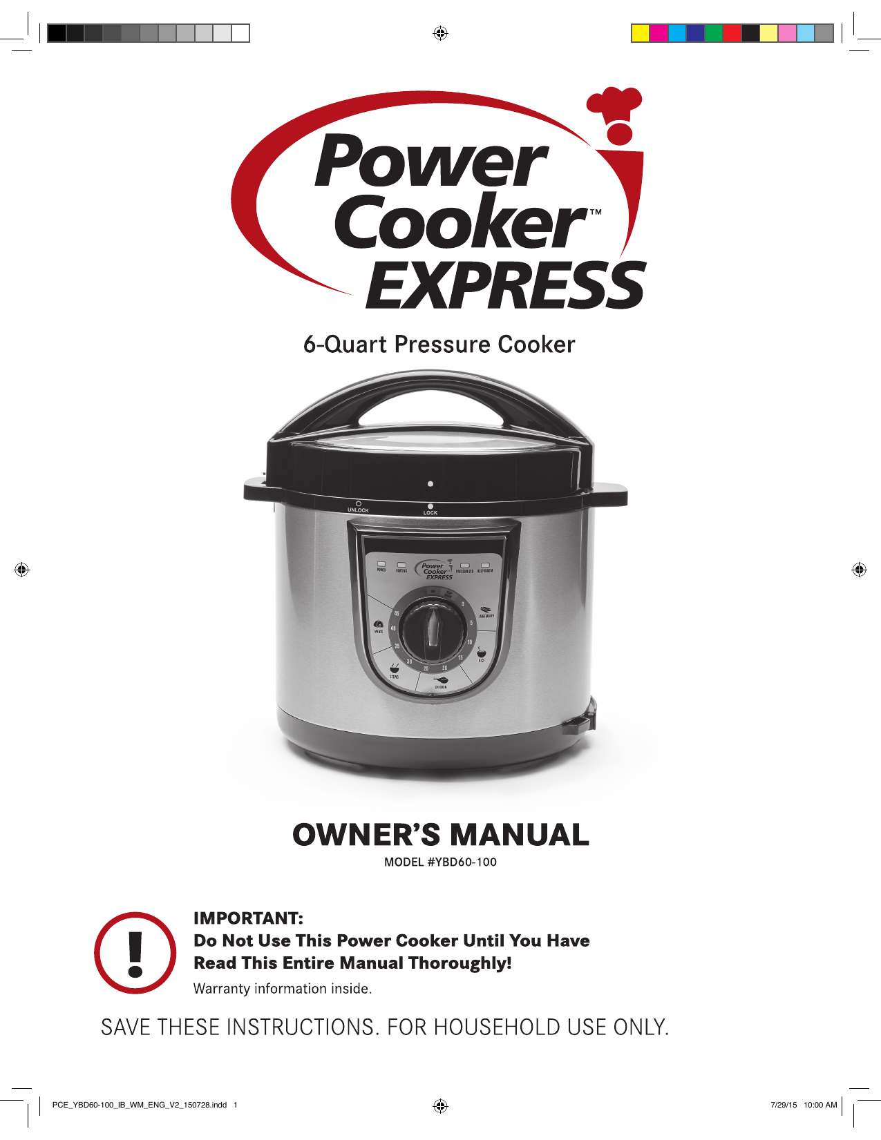 Power Cooker Plus 8Qt PPC780P Manual
