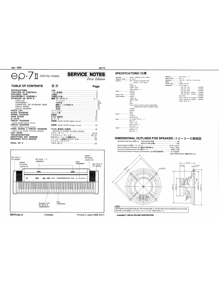 Roland Ep 7 Ii User Manual Manualzz