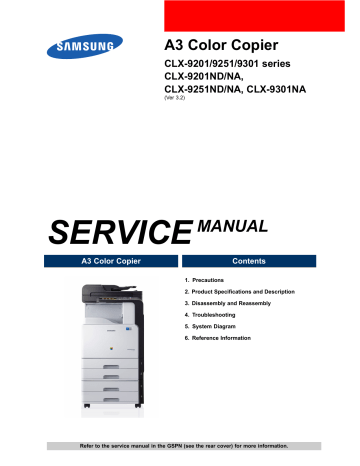 Samsung CLX-9201 Series, CLX-9201NA, CLX-9201ND, CLX-9251 Series, CLX-9251NA, CLX-9251ND, CLX-9301 Series, CLX-9301NA Service Manual | Manualzz