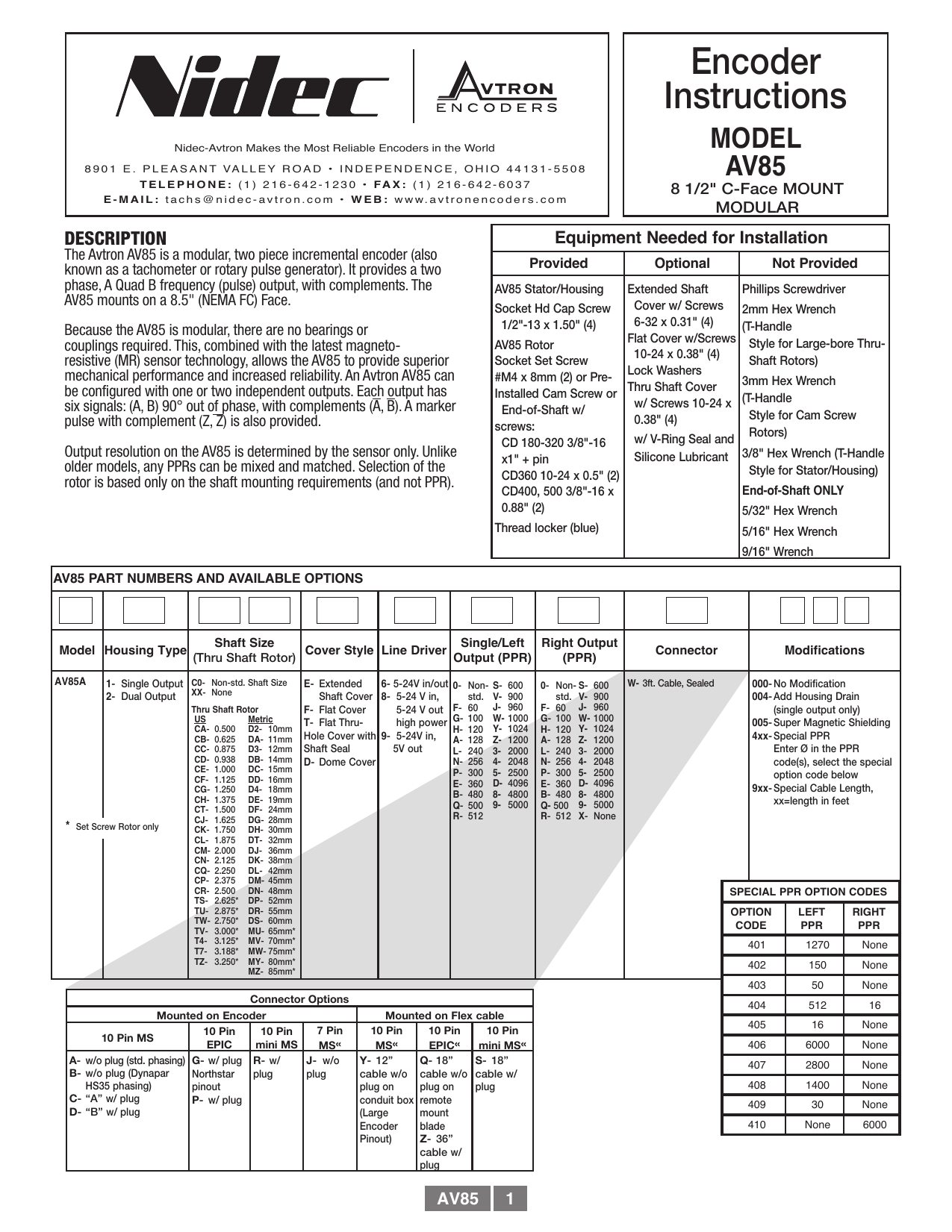 Avtron Av85 Instructions Manual Manualzz