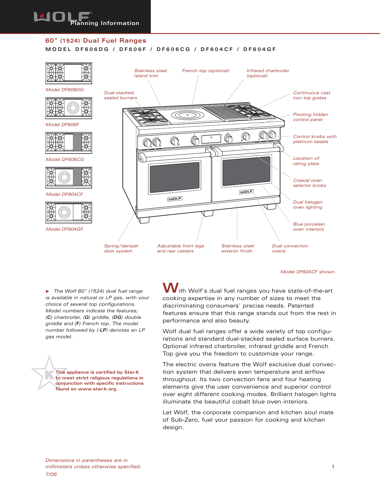Wolf DF604GF, DF606CG, DF606DG, DF606F, DF604CF User manual Manualzz
