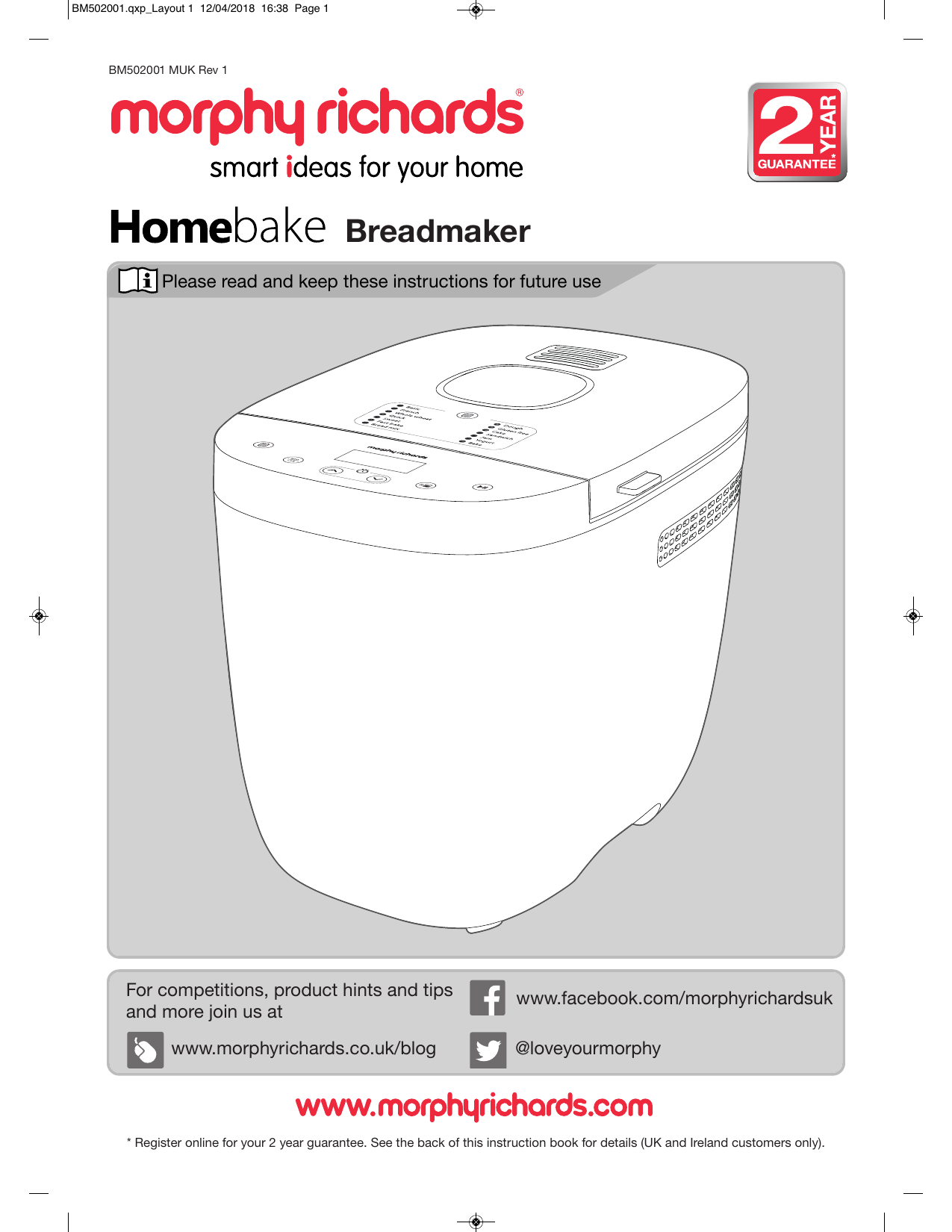 morphy richards bread making machine instructions