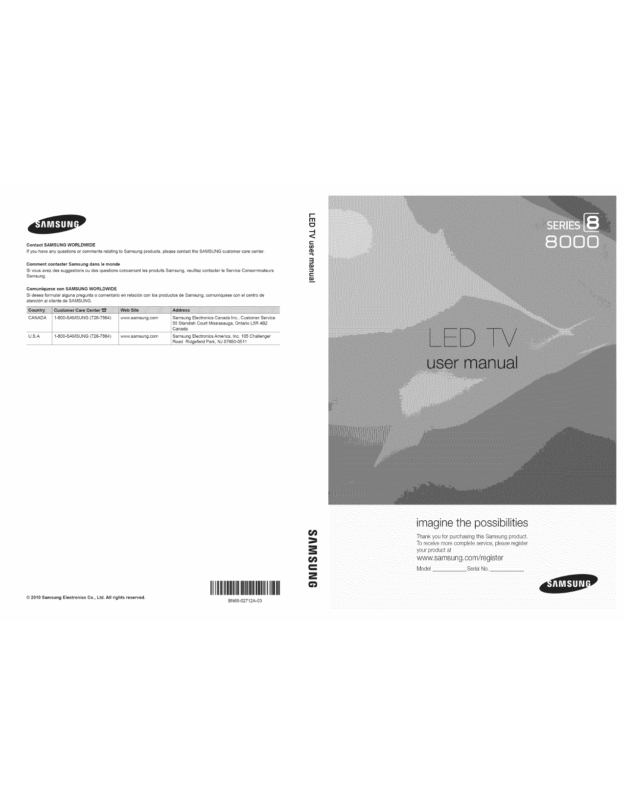 Samsung Series 8 8000 UN46C8000, UN55C8000, UN46C8000 User manual