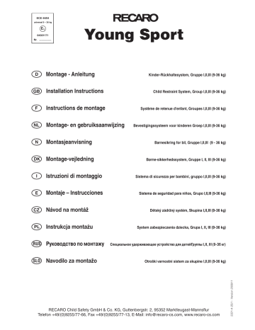 RECARO Young Sport Installation Instructions Manual | Manualzz