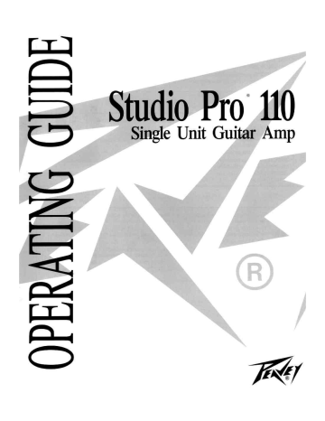 Peavey Studio Pro 110 Operating Manual | Manualzz