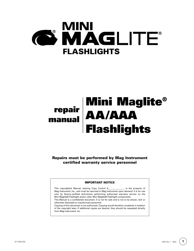 MAG Mini Maglite SERIES User manual Manualzz