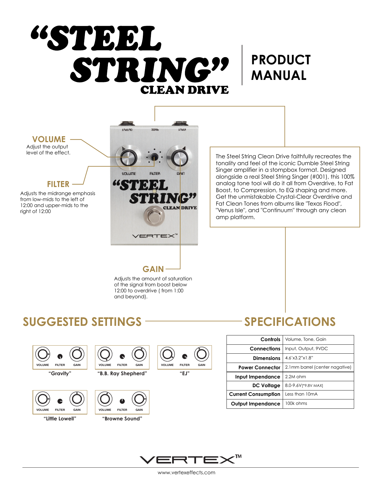 vertex steel string settings