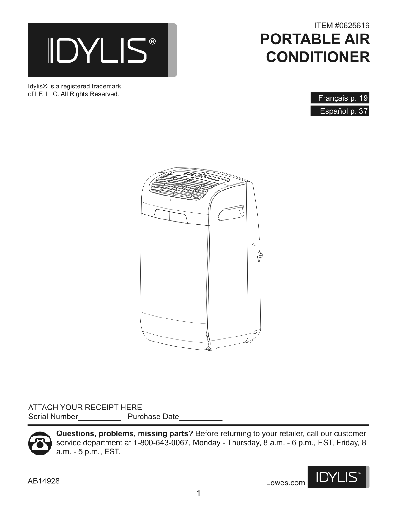 idylis portable air conditioner 0625616