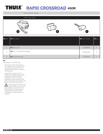 Thule 450R Installation Instructions Manual Manualzz