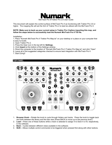 numark mixtrack pro 2 outputs