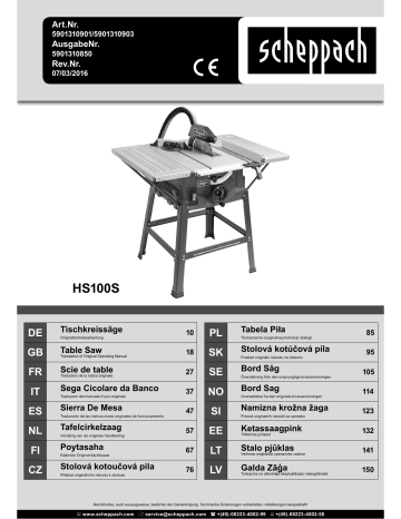 Scheppach HS100S Operating Manual | Manualzz