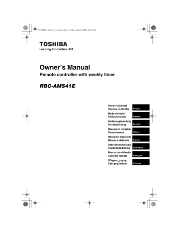 Toshiba RBC-AMS41E Owner's Manual | Manualzz