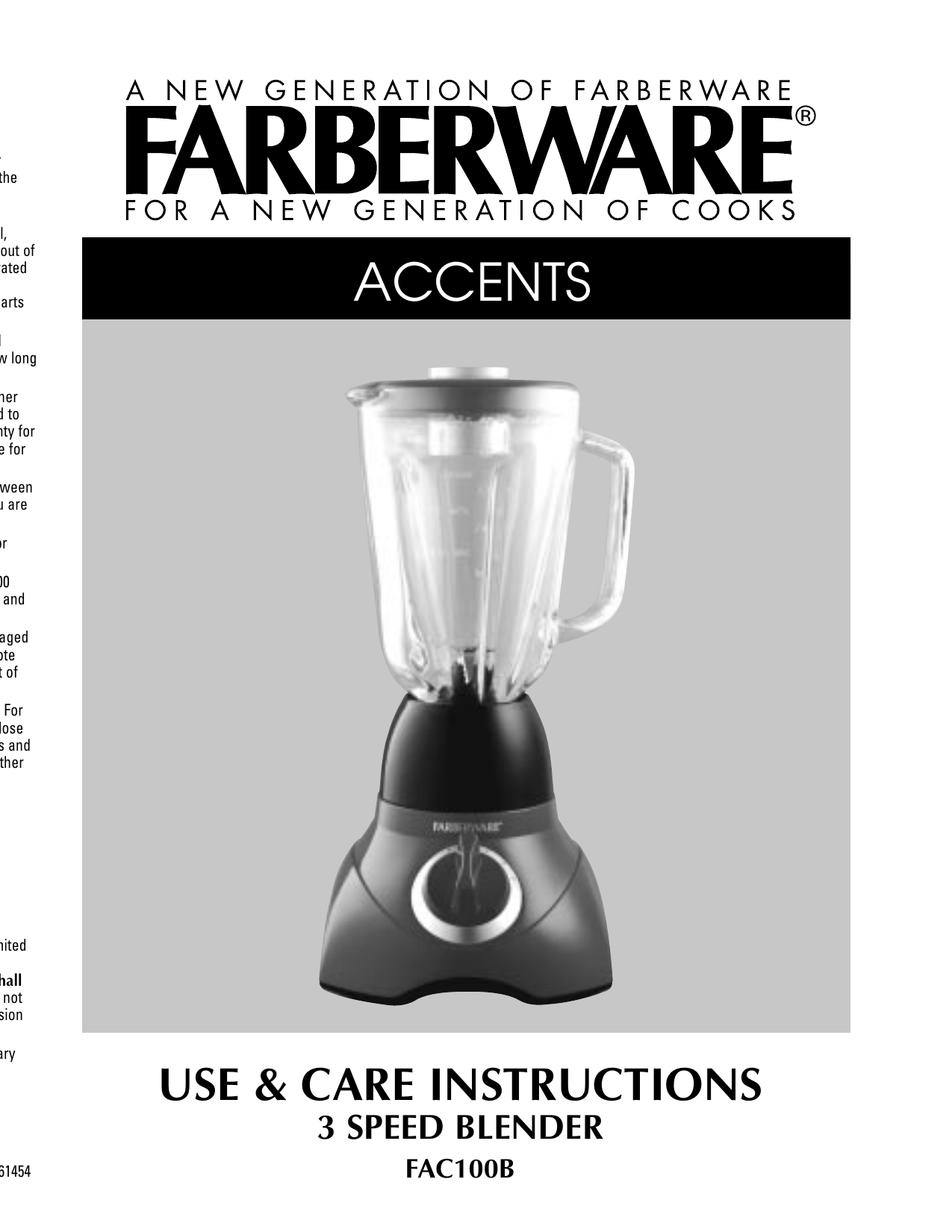 Farberware BL3000FBS Parts