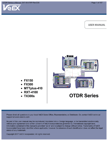 VeEX TX300s User Manual | Manualzz