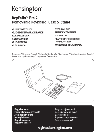 Kensington KeyFolio Pro 2 Universal Quick Start Manual | Manualzz