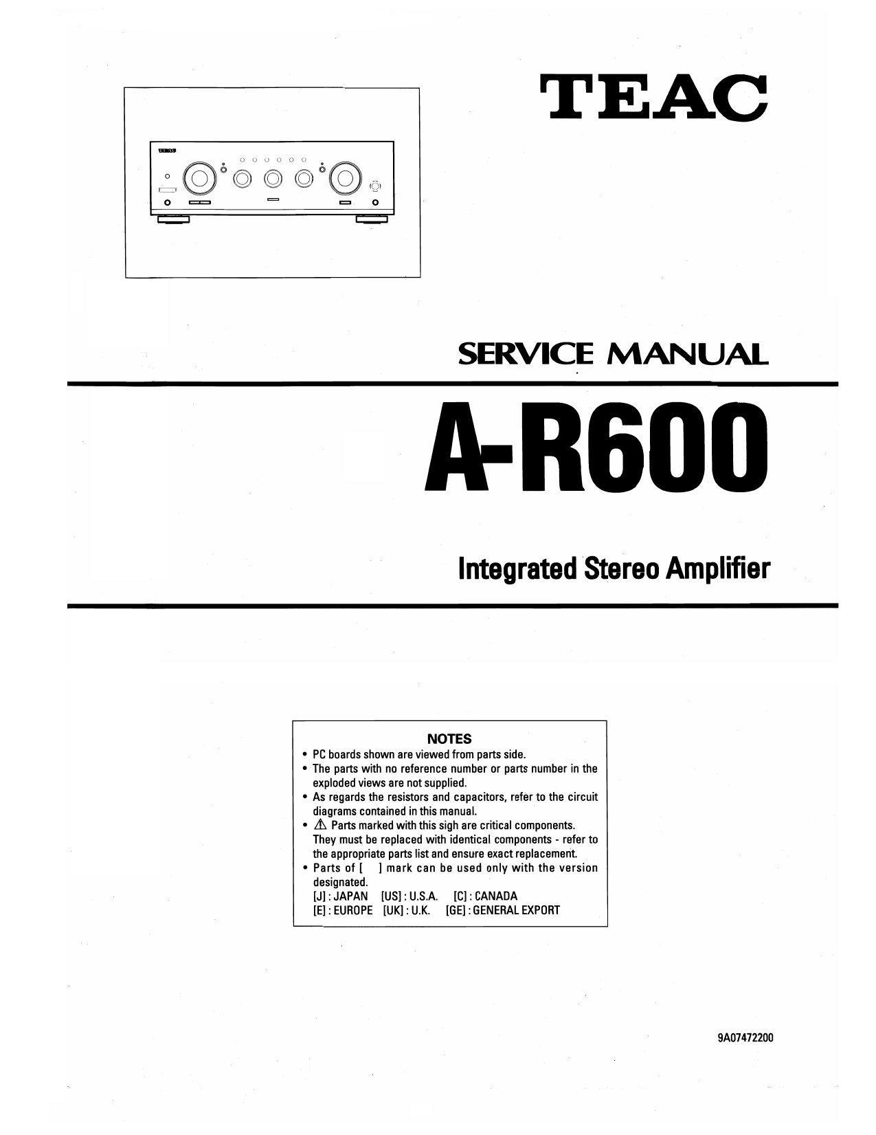 Teac A R600 User Manual Manualzz