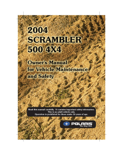 Polaris Scrambler 500 4x4 Owner S Manual