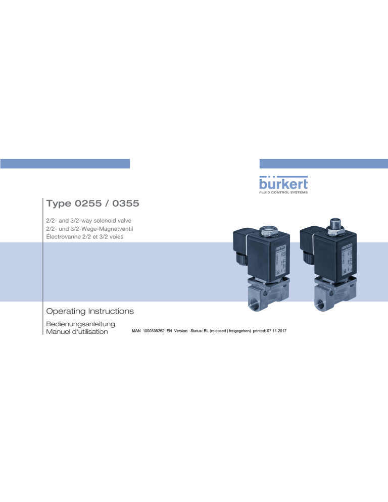 Клапан электромагнитный burkert 0255