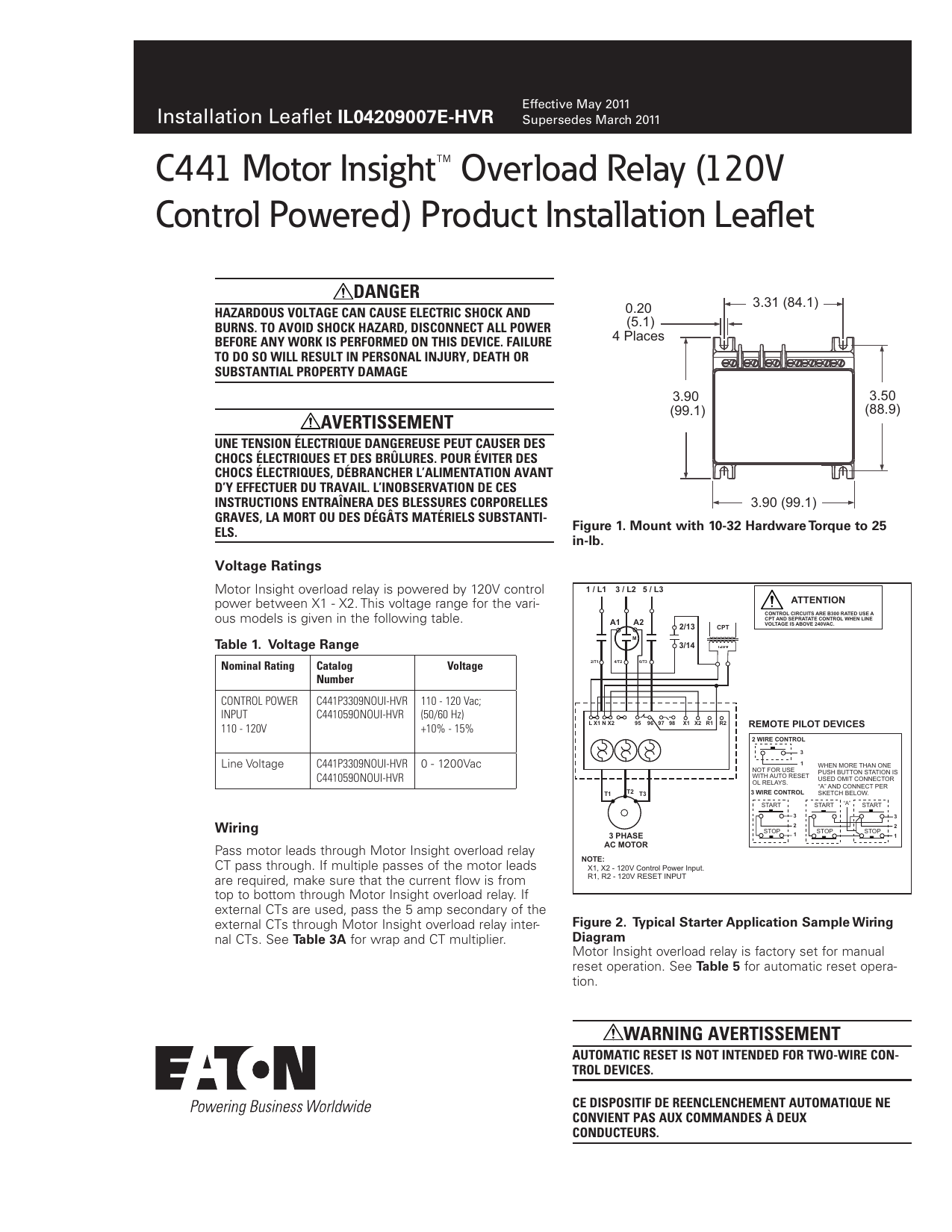 Eaton Motor Insight C441 User manual Manualzz