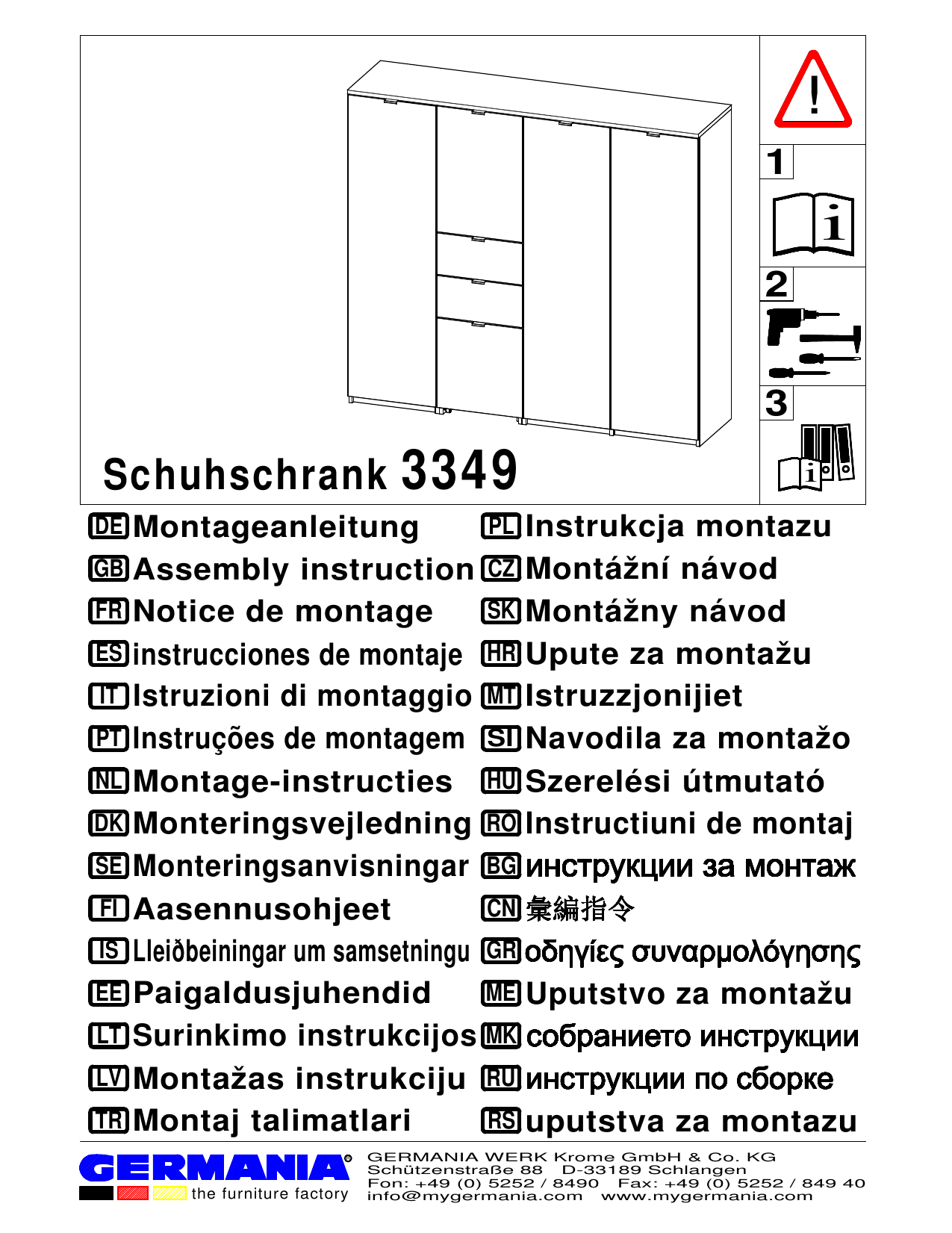 Germania Werk Schuhschrank 3349 Manual De Usuario Manualzz