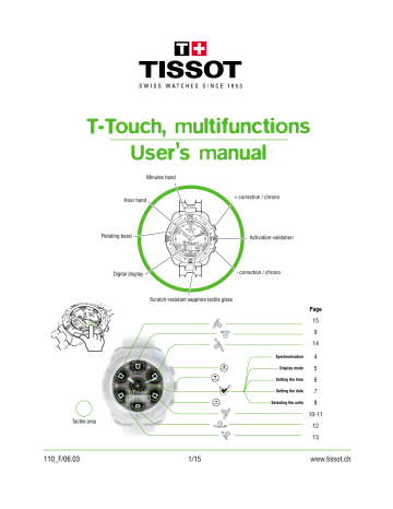 Tissot T-Touch User Manual | Manualzz