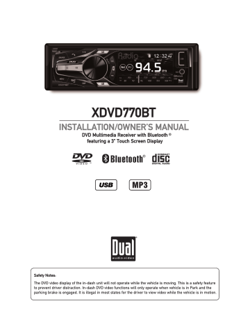 Dual XDVD770BT Installation & Owner's Manual | Manualzz