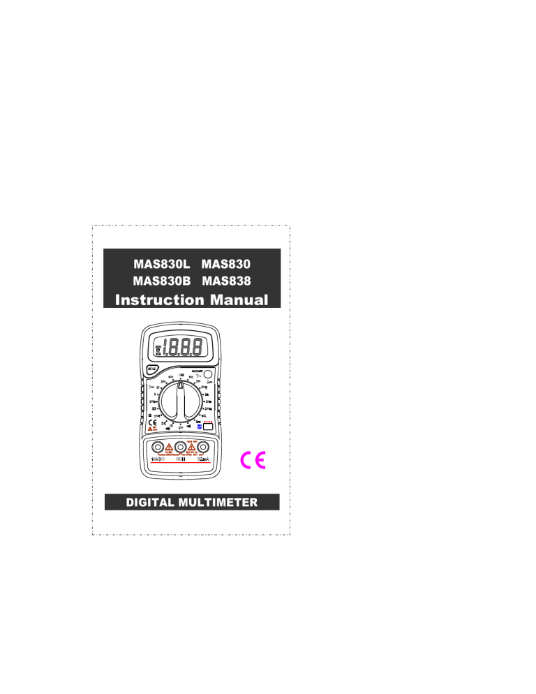 Mastech MAS830B, MAS830, MAS838, MAS830L User manual | Manualzz