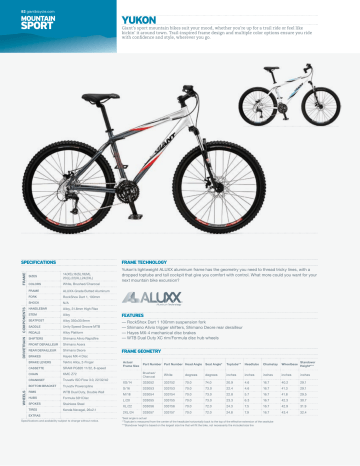 Giant yukon sale size chart