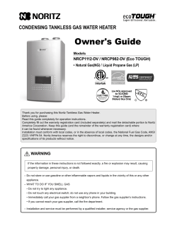 Noritz NRCP1112-DV - Installation manual, Instructions, Owner's manual |  manualzz.com